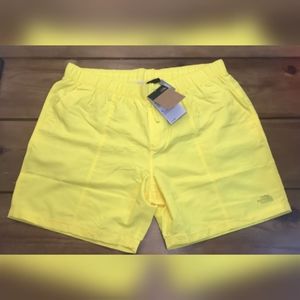 New The North Face Men's Swim Trunks Class V Pull On Trunks Yellow XXL New!